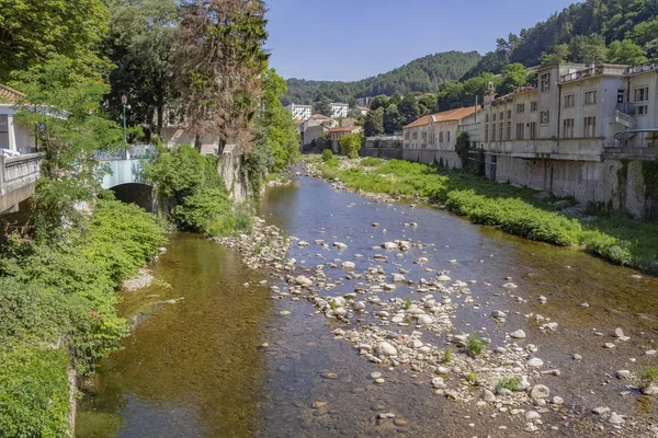 Krajobraz Wokół Vals Les Bains Miejscowość Gmina Francji Regionie Ardeche — Zdjęcie stockowe