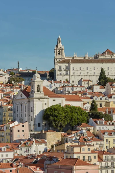 Vista Arquitectura Tradicional Casas Colina Sao Jorge Lisboa Portugal — Foto de Stock
