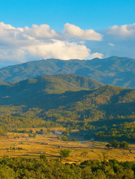 Paisagem Com Montanhas Campos Arroz Pai Tailândia — Fotografia de Stock