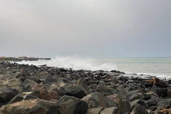 Tempête Sur Mer Mer Tyrrhénienne Près Roma Italie — Photo