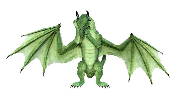 Rendering Fantasy Dragon Isolated White Background — Stock Photo, Image