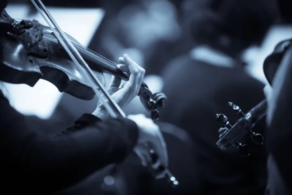 Primer Plano Una Mujer Tocando Violín Durante Concierto — Foto de Stock