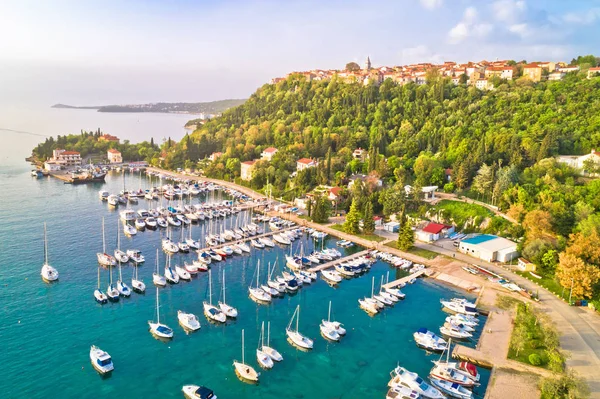 Staden Omisalj Krk Island Aerial Panorama Kvarnerbukten Kroatien — Stockfoto