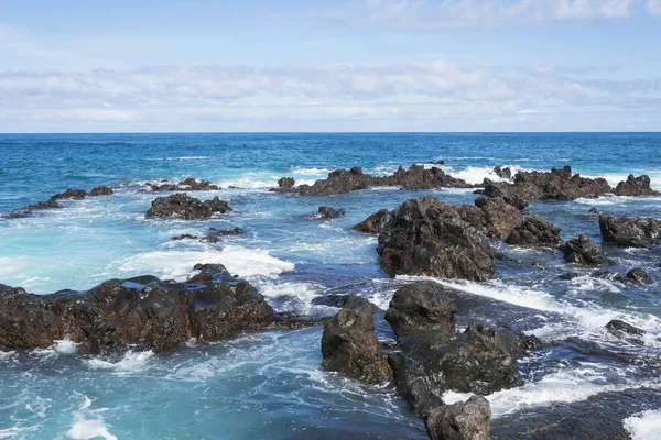 Ozean Und Wellen Wunderbares Horizontwasser Und Felsen Wunderschöne Landschaft Der — Stockfoto