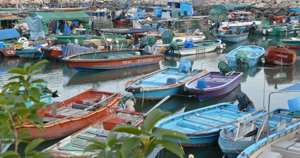 Cheung Chau Hongkong April 2019 Gedränge Von Kleinen Booten Meer — Stockfoto