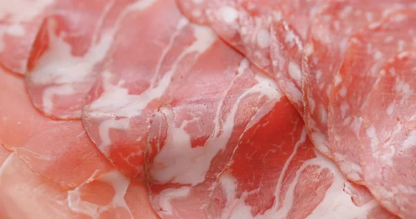 Salame Prosciutto Affettato — Foto Stock