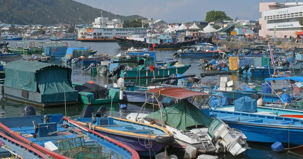 Cheung Chau Hong Kong Avril 2019 Crowded Small Boat Cheung — Photo