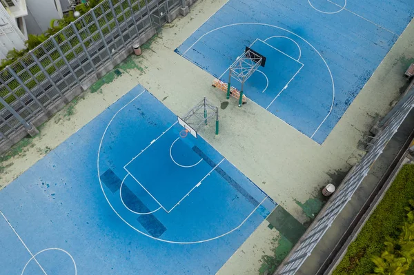 Blick Von Oben Auf Den Basketballplatz — Stockfoto