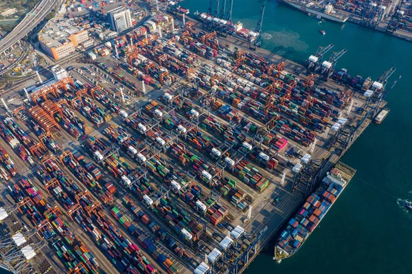 Kwai Tsing Hong Kong February 2019 Aerial Container Terminals Hong — 스톡 사진