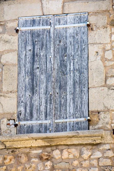 Altes Steinhaus Mit Hölzernen Fensterläden Provence Frankreich — Stockfoto