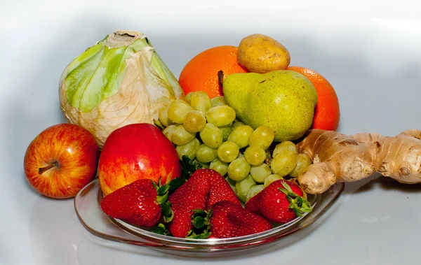 Martwa Natura Owocami Warzywami — Zdjęcie stockowe