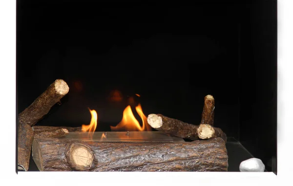 Holzscheite Brennen Kamin — Stockfoto