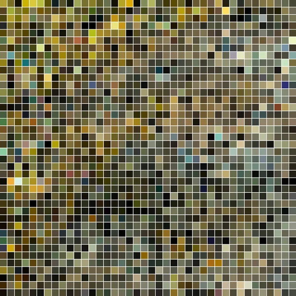 抽象的な正方形のピクセルモザイクの背景 茶色と黄色 — ストック写真