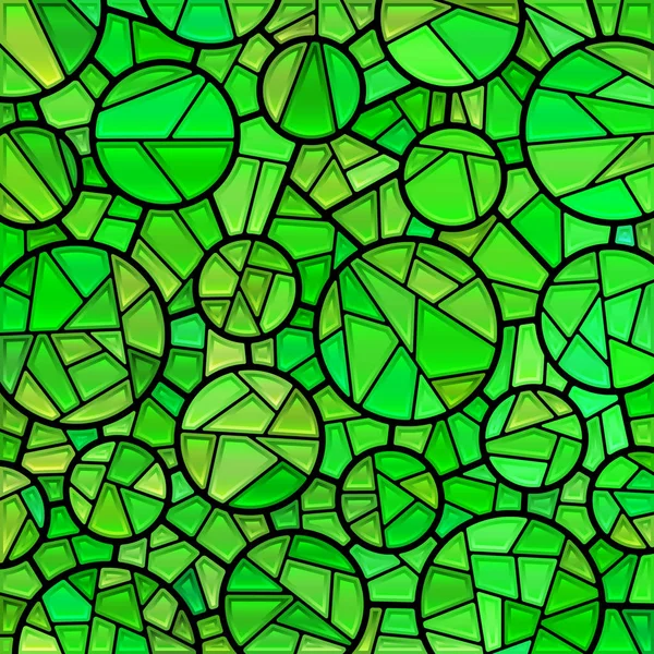 Abstract Stained Glass Mosaic Background Green Circles — Stock Photo, Image