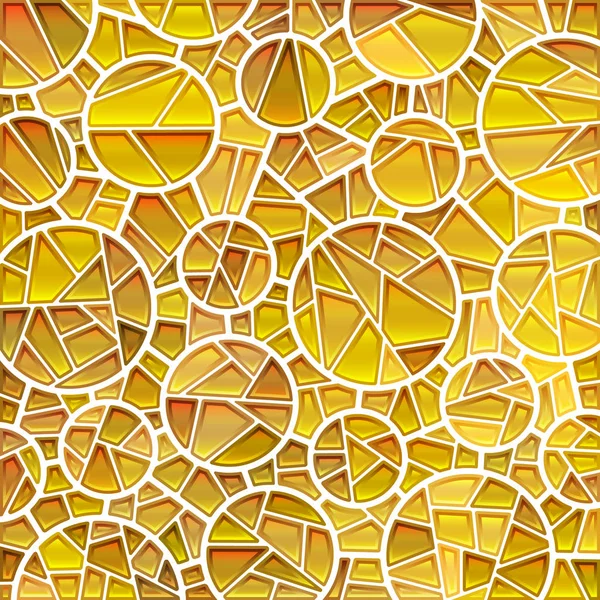 Abstraktní Mozaika Barevného Skla Zlaté Kruhy — Stock fotografie