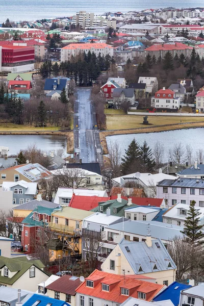 Vue Aérienne Ville Reykjavik Capitale Islande — Photo