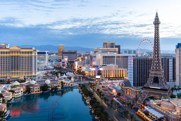 Stadtbild Las Vegas Streifen Luftaufnahme Nevada Sonnenaufgang Dämmerung Usa — Stockfoto