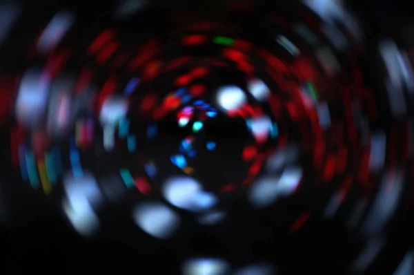 Closeup Tela Led Borrada Roscas Brilhantes Espectro Cores Fundo Preto — Fotografia de Stock