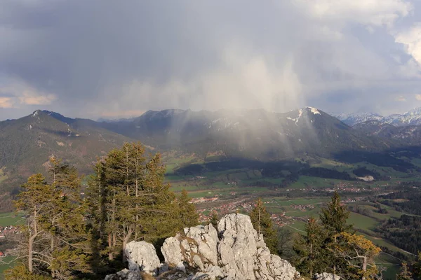 Raining Cloud Mountain Landscape Bavaria — Stock Photo, Image