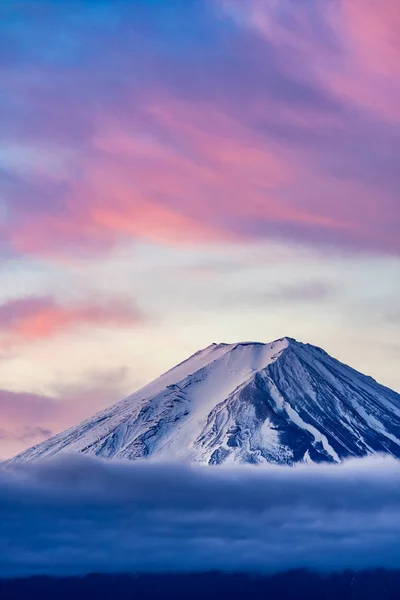 Fuji Belo Amanhecer Nascer Sol Kawaguchiko Fujiyoshida Cidade — Fotografia de Stock