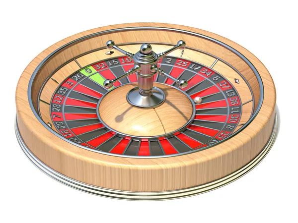Roulette Wheel Side View Render Illustration Isolated White Background — Stock Photo, Image