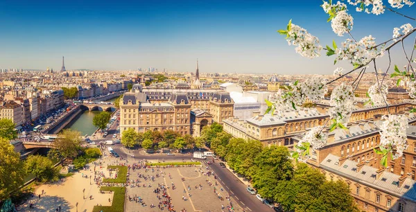 Вид Воздуха Париж Весной Франция — стоковое фото