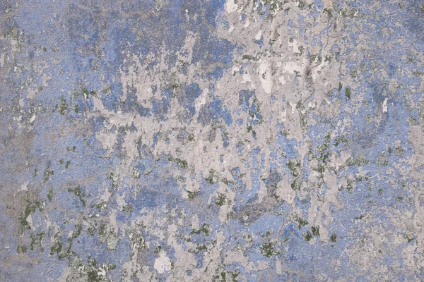 Бетонная Стена Покрытая Старой Лазурной Краской Части Мха Использовано Качестве — стоковое фото