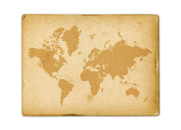 Mappa Del Mondo Vintage Vecchia Carta Pergamena — Foto Stock