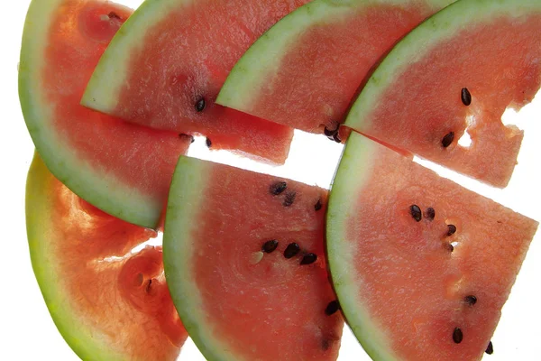 Wassermelone Isoliert Auf Weißem Hintergrund Dies Ist Hintergrundbeleuchtung — Stockfoto