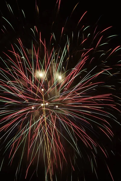 Colorful Fireworks Night Pyrotechnics Explosion — Stock Photo, Image