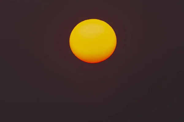 Sol Noite Manhã Pode Ser Visto Olho Sol Vermelho Por — Fotografia de Stock