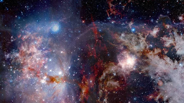 抽象明亮多彩的宇宙 星云夜空中繁星闪烁的彩虹色彩 多色外太空 Nasa 提供的这幅图像的元素 — 图库照片