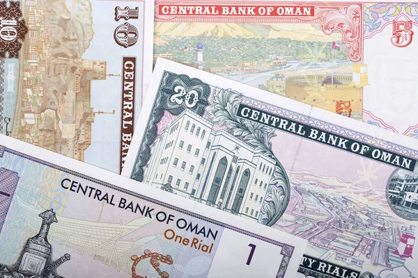 Омани Риал Бизнес Фон Деньгами — стоковое фото