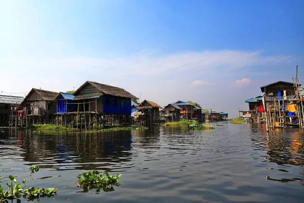 Casas Lago Inle Myanmar — Foto de Stock