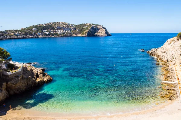 Vista Elevada Playa Cala Fonoll Noroeste Mallorca Isla Palma España — Foto de Stock