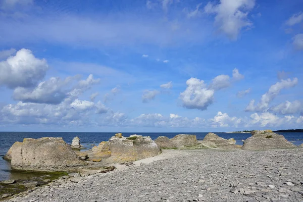 Gamla Hamn Szwecji Gotlandii Wyspy Wyspy Owcze Geologia — Zdjęcie stockowe