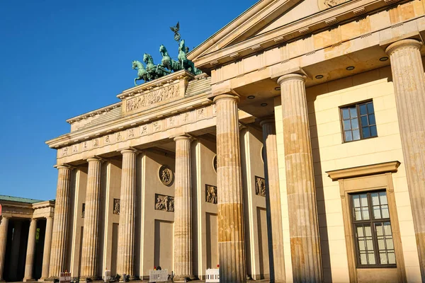 Célèbre Porte Brandebourg Berlin Après Lever Soleil — Photo