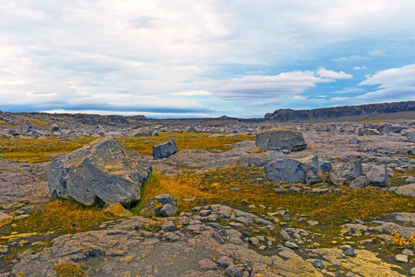 Planícies Vulcânicas Desoladas Perto Dettifoss Norte Islândia — Fotografia de Stock