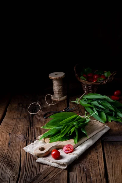 Allium Ursinum Verse Ramson Met Veel Waardevolle Vitaminen — Stockfoto