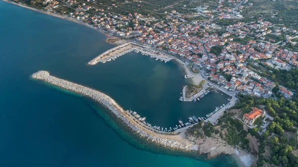 Légi Felvétel Limenaria Város Kikötő Thassos Sziget Görögország — Stock Fotó