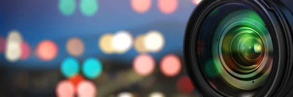 Camera Lens Reflections Blur Background — Stock Photo, Image