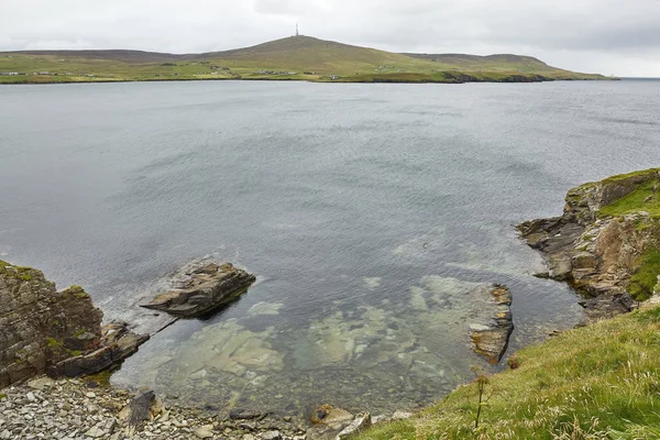 Прибрежный Вид Кнаб Леруике Который Является Основным Портом Шетландских Островах — стоковое фото