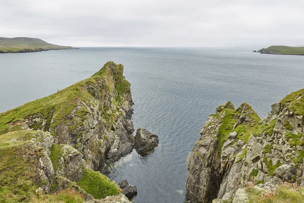 Vista Costera Hacia Knab Lerwick Que Puerto Principal Las Islas — Foto de Stock