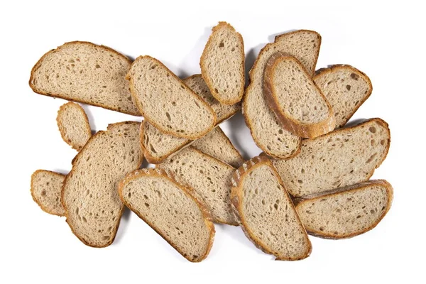 Group Rye Bread Slices White Background — Stock Photo, Image