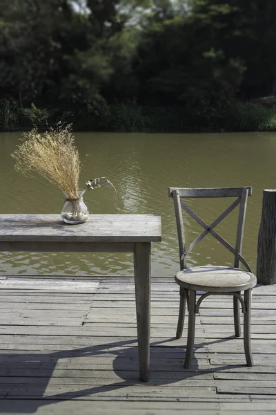 Muebles Estilo Retro Vintage Terraza Aire Libre Foto Stock — Foto de Stock