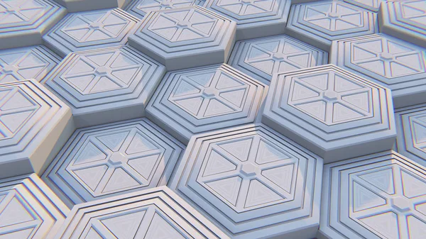 Fundo Abstrato Hexagonal Geométrico Branco Ilustração — Fotografia de Stock