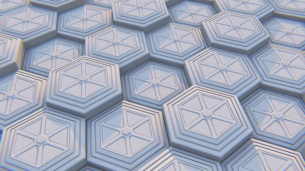 Vit Geometrisk Hexagonal Abstrakt Bakgrund Illustration — Stockfoto