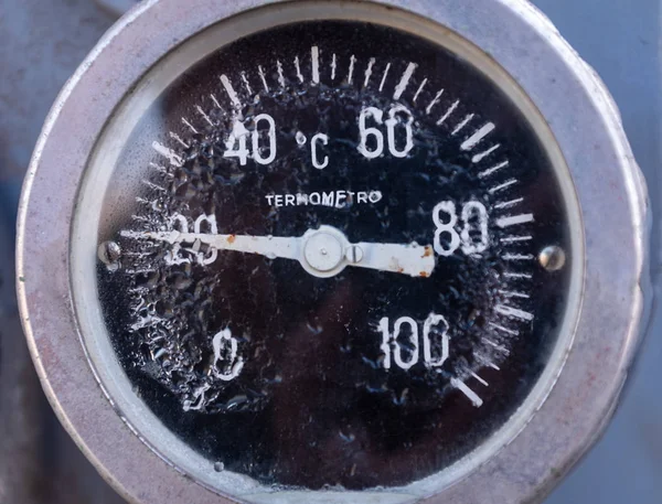 Temperaturindikator Visar Grader Celsius Symboliskt Förändring Den Globala Medeltemperaturen Och — Stockfoto