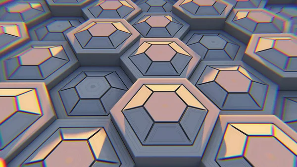 Vit Geometrisk Hexagonal Abstrakt Bakgrund Illustration — Stockfoto
