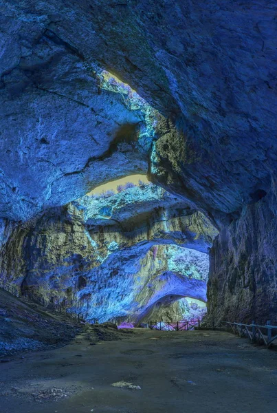 Vista Panorámica Extraterrestre Dentro Cueva Mística Davetashka Cueva Bulgaria — Foto de Stock